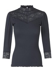 Rosemunde Grey Organic Cotton Lace T-Shirt - Image 1 of 1