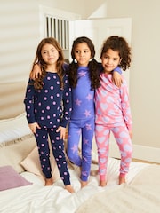 Pink/Purple Heart, Spot And Star Pyjamas 3 Pack (9mths-12yrs) - Image 1 of 8