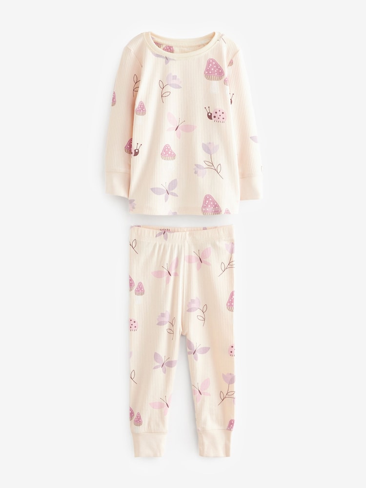 Purple/White Bunny Long Sleeve Printed Snuggle Pyjamas 3 Pack (9mths-8yrs) - Image 7 of 10