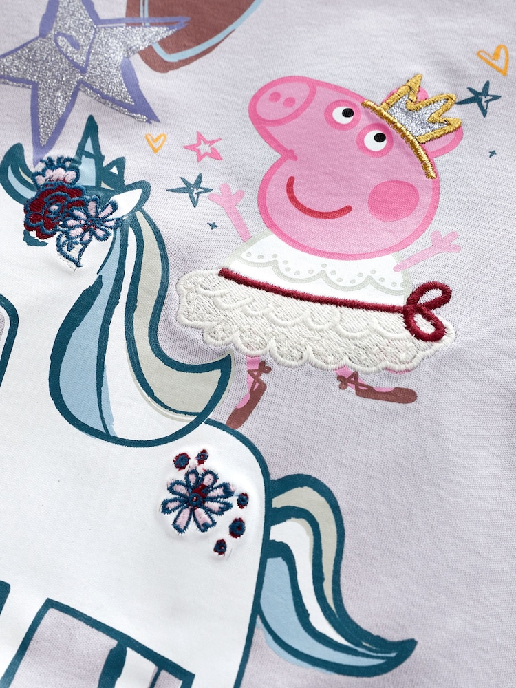 Peppa Pig lilas violet/blanc - Lot de 2 pyjamas Se blottir sous licence (9mois à8ans) - Image 8 of 9