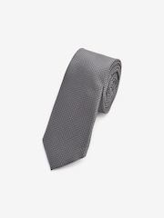 Light Grey Textured Silk Tie - Image 1 of 3