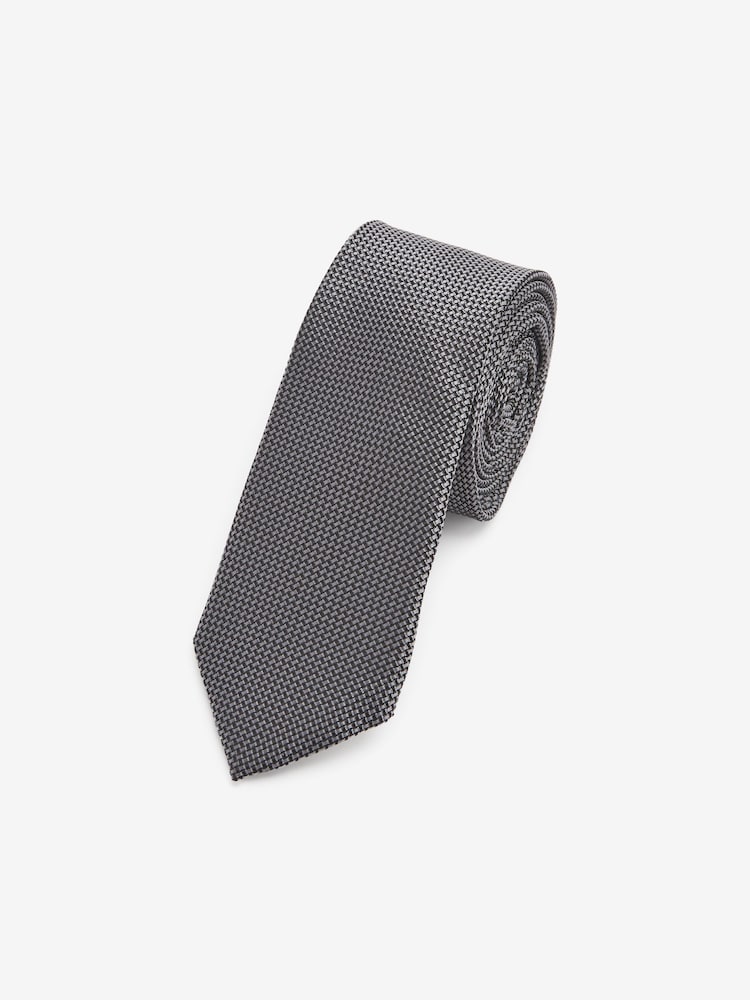 Light Grey Textured Silk Tie - Image 1 of 3