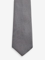 Light Grey Textured Silk Tie - Image 2 of 3