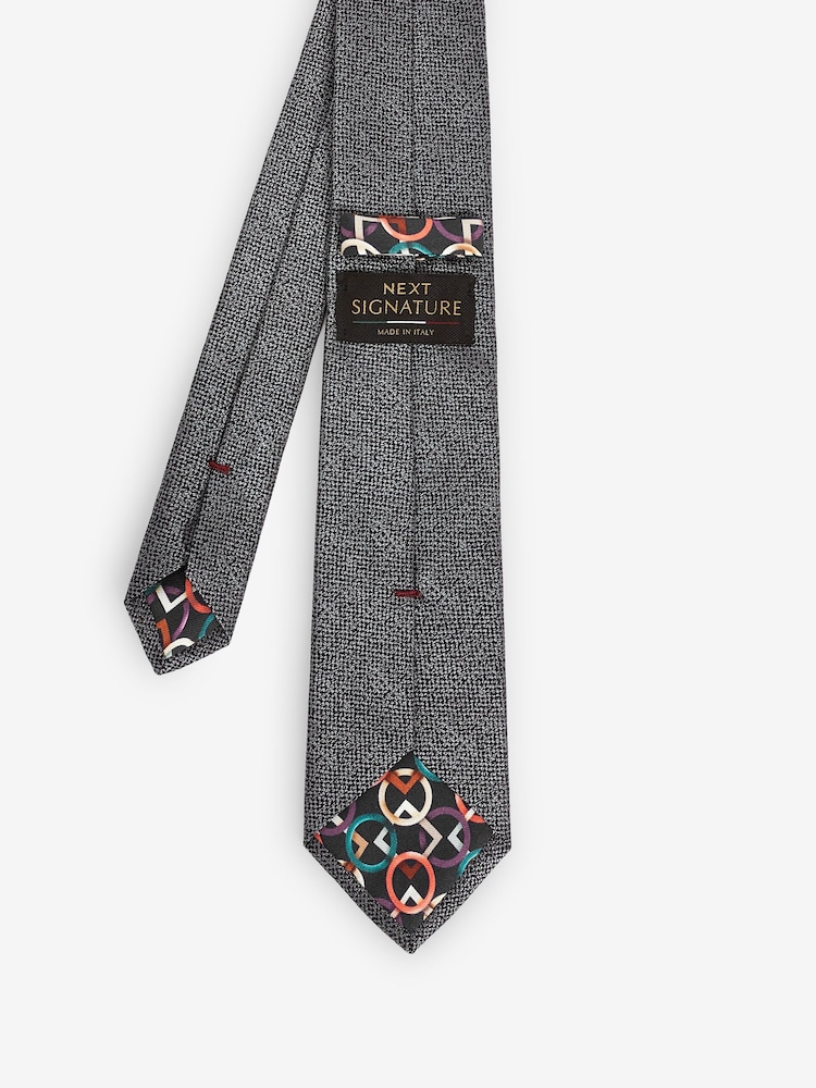 Charcoal Grey Signature Made In Italy Tie - Image 2 of 3