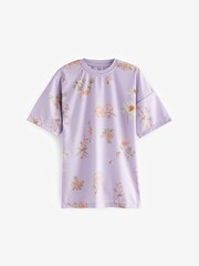 Coral Pink/Purple Floral Nighties 2 Pack (2-14yrs) - Image 2 of 4