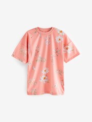 Coral Pink/Purple Floral Nighties 2 Pack (2-14yrs) - Image 3 of 4