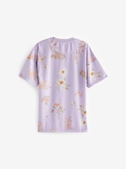 Coral Pink/Purple Floral Nighties 2 Pack (2-14yrs) - Image 4 of 4
