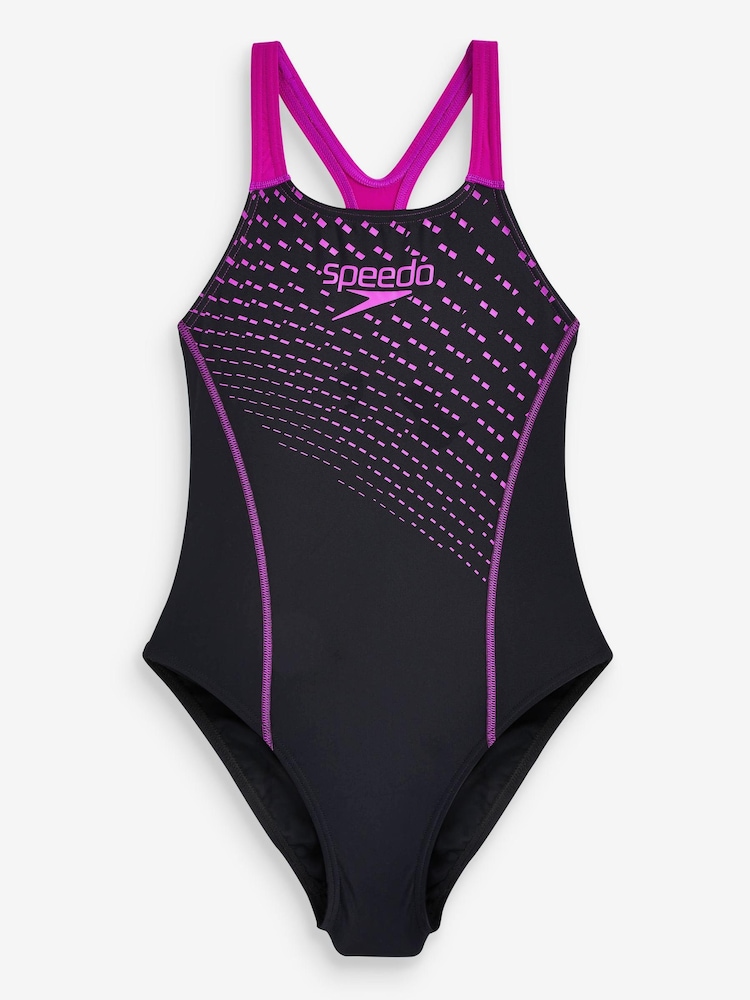 Speedo Womens Black/Pink Medley Logo 1 Piece Swimsuit - Image 7 of 7
