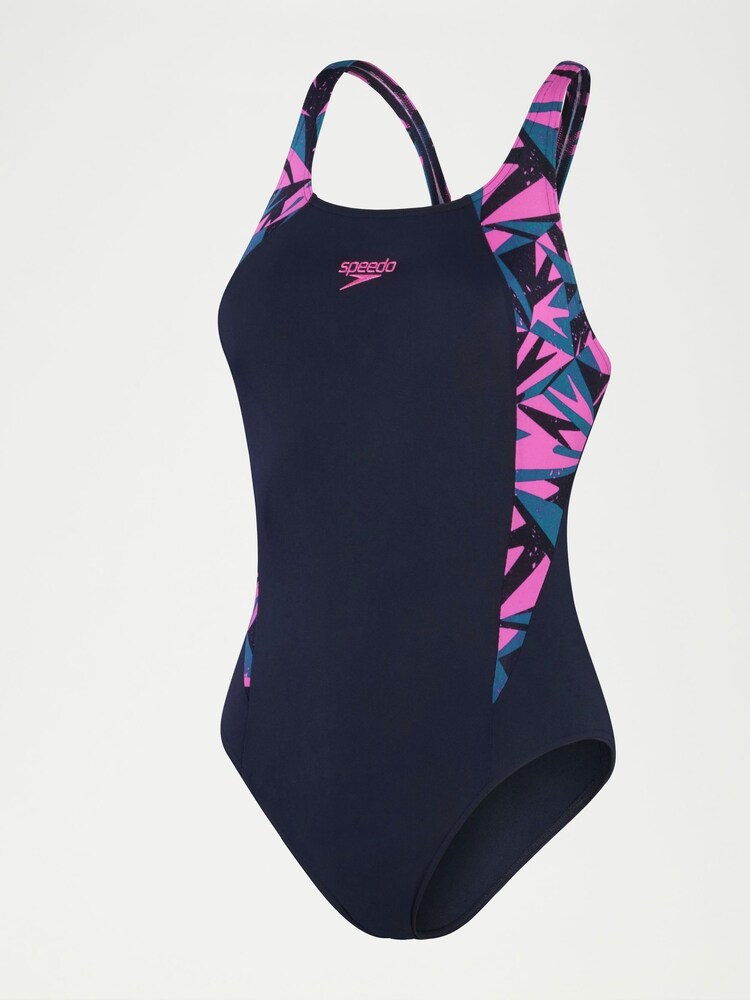 Speedo Womens Navy Hyper Boom Splice Muscleback Swimsuit - Image 9 of 9