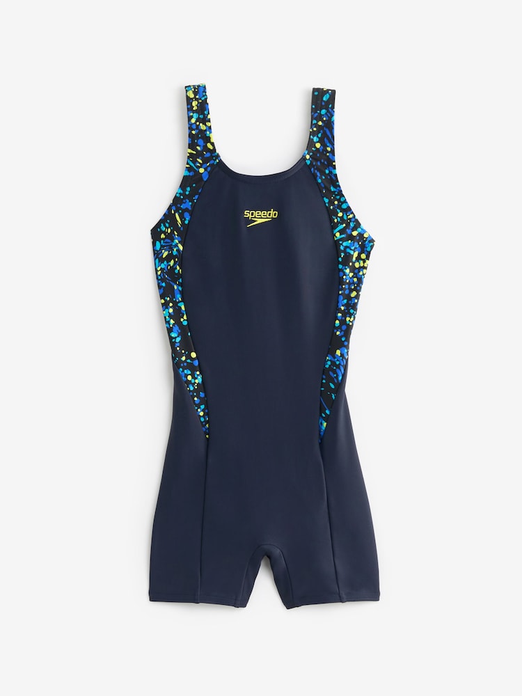 Speedo Print Panel Girls Legsuit Swimsuit - صورة 1 من 4 Speedo Print Panel Girls Legsuit Swimsuit - صورة 1 من 4