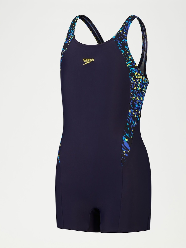 Speedo Print Panel Girls Legsuit Swimsuit - صورة 2 من 4 Speedo Print Panel Girls Legsuit Swimsuit - صورة 2 من 4