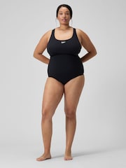 Speedo Black Plus Size Womens Endurance+ Medalist Swimsuit - Image 6 of 7