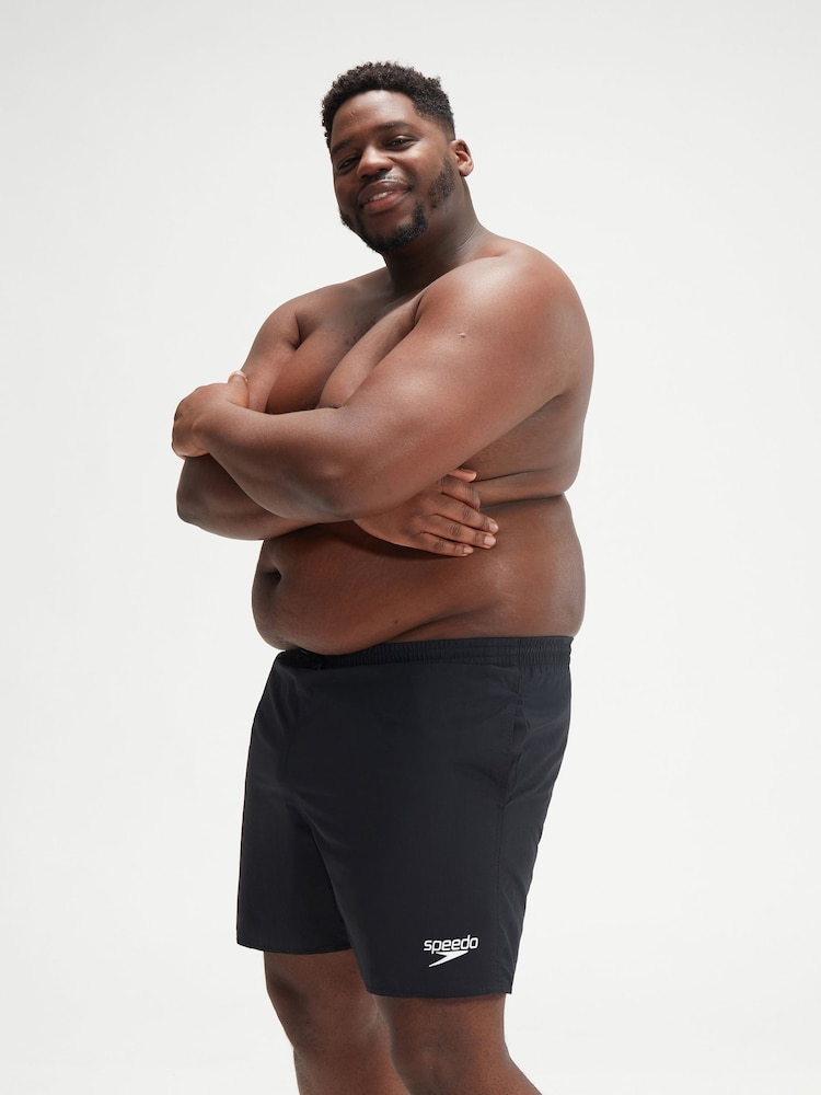 Speedo Black Plus Size Mens Essential 16" Watershorts - Image 3 of 6