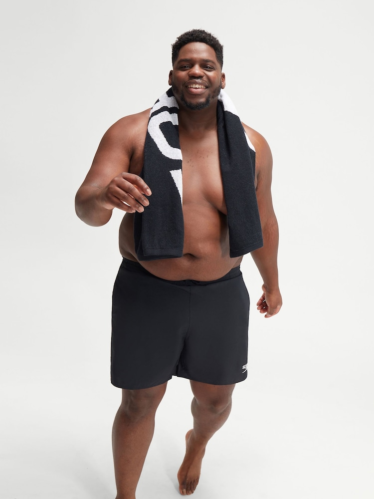 Speedo Black Plus Size Mens Essential 16" Watershorts - Image 4 of 6