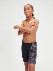 Speedo Boys Placement V Cut Digital Jammer Black Shorts - Image 1 of 8