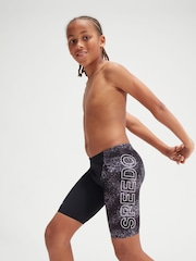 Speedo Boys Placement V Cut Digital Jammer Black Shorts - Image 3 of 8