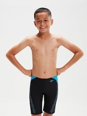 Speedo Black Boys HyperBoom Logo Splice Jammer Shorts - Image 1 of 10