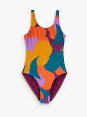 Speedo Womens Green/Orange Printed U-Back Swimsuit - Image 7 of 8
