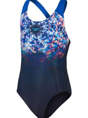 Speedo Blue Digital Placement Splashback Swimsuit - Image 6 of 8