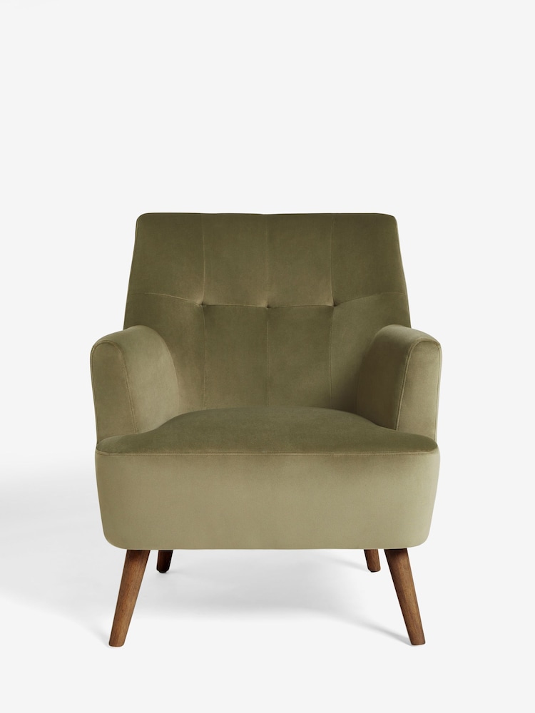 Soft Velvet Dark Sage Green Carter Armchair - Image 2 of 8