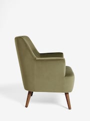 Soft Velvet Dark Sage Green Carter Armchair - Image 5 of 8