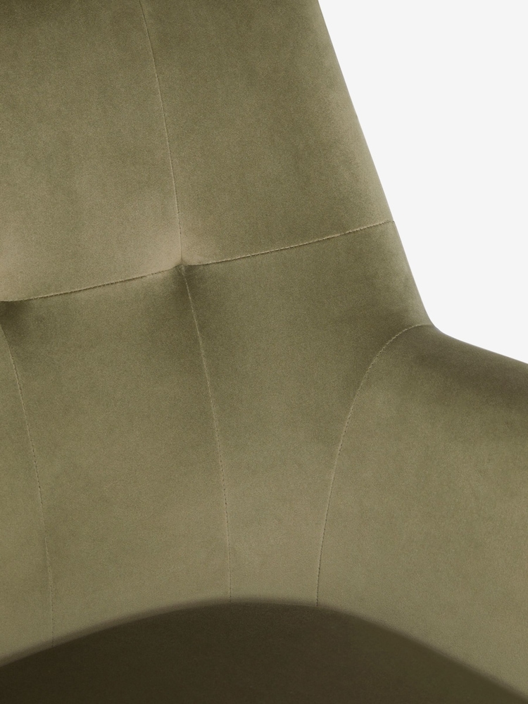Soft Velvet Dark Sage Green Carter Armchair - Image 8 of 8