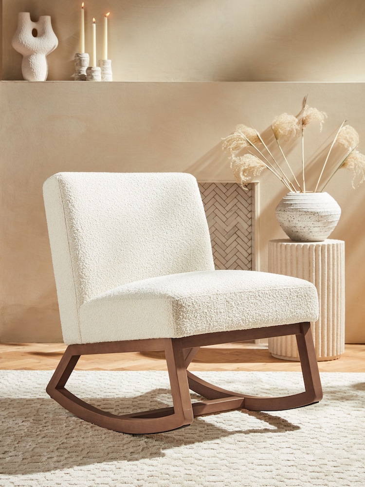 Casual Boucle Oyster Natural Flynn Rocking Chair - Image 1 of 10