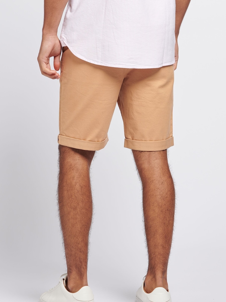 Jack Wills Brown Cotton Twill Chino Shorts - Image 2 of 4
