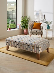 Chunky Stripe Geo Grey Albury Large Footstool - Image 1 of 9