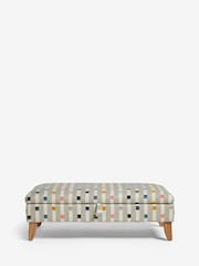 Chunky Stripe Geo Grey Albury Large Footstool - Image 3 of 9