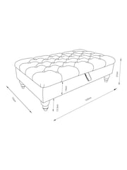 Chunky Stripe Geo Grey Albury Large Footstool - Image 4 of 9