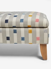 Chunky Stripe Geo Grey Albury Large Footstool - Image 7 of 9