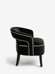 Soft Velvet Black Remi Wood Accent Chair - Image 6 of 9