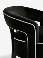 Soft Velvet Black Remi Wood Accent Chair - Image 8 of 9