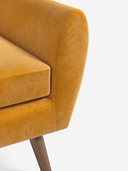 Soft Velvet Ochre Yellow Bronx Leg Wilson Compact 2 Seater Sofa in a Box - Image 8 of 10