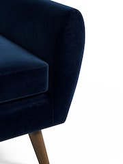 Soft Velvet Navy Blue Bronx Leg Wilson Compact 2 Seater Sofa in a Box - Image 5 of 8