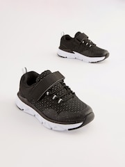 Black Elastic Lace-Up Sports Trainers - Image 1 of 5