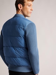 Ted Baker Spores Mid Blue Long Sleeve Regular Wadded Zip Through Jacket - Image 2 of 5