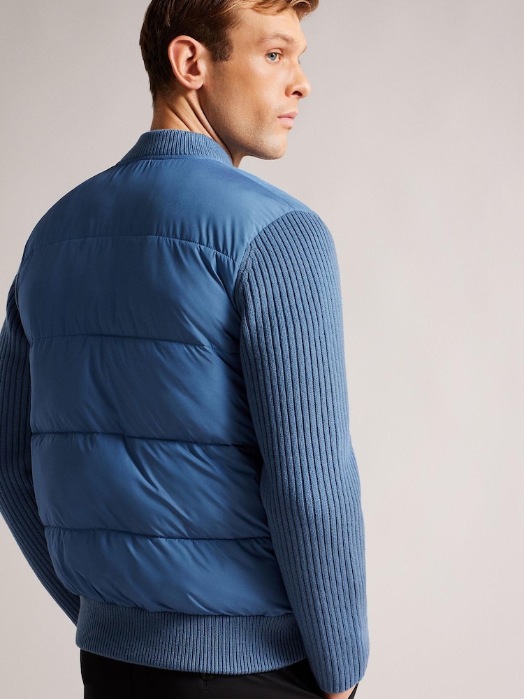 Ted Baker Spores Mid Blue Long Sleeve Regular Wadded Zip Through Jacket - Image 2 of 5