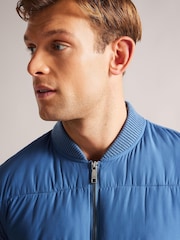 Ted Baker Spores Mid Blue Long Sleeve Regular Wadded Zip Through Jacket - Image 4 of 5