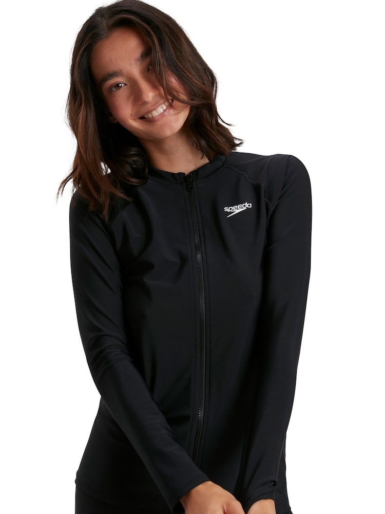 Speedo Black Womens Zip Long Sleeve Top - Image 4 of 7