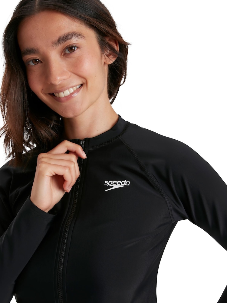 Speedo Black Womens Zip Long Sleeve Top - Image 5 of 7