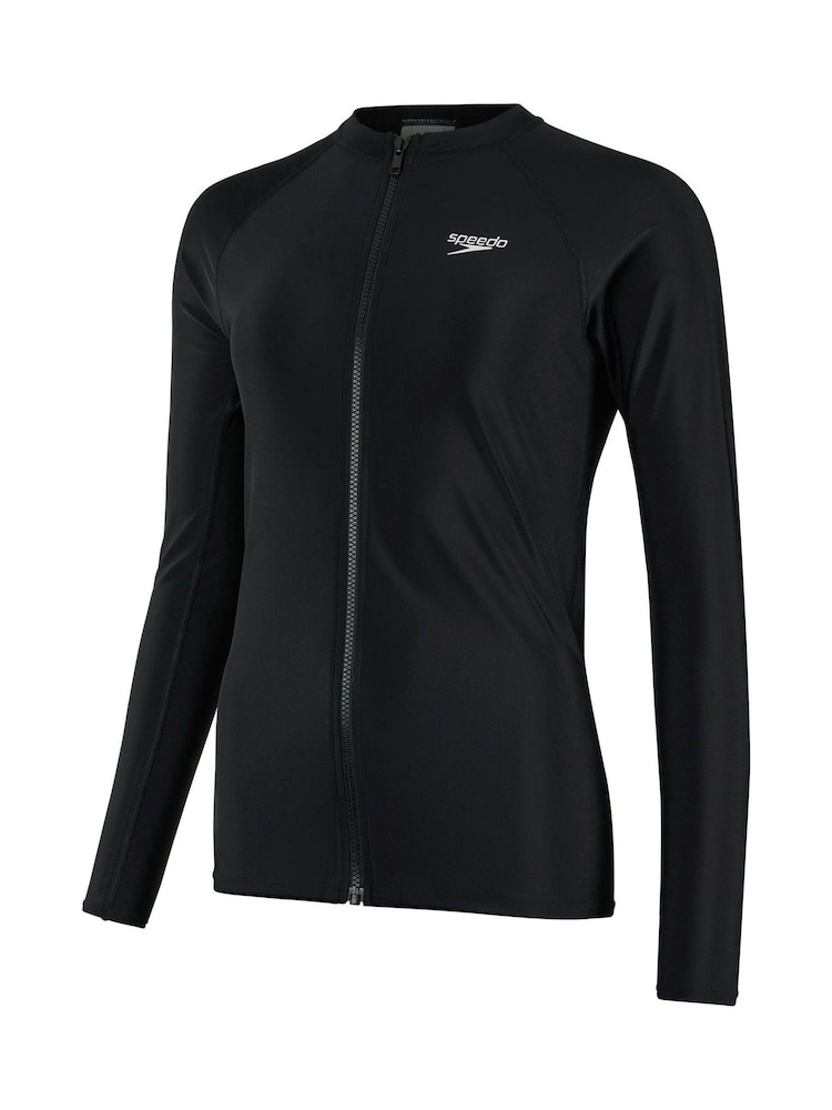 Speedo Black Womens Zip Long Sleeve Top - Image 7 of 7 Speedo Black Womens Zip Long Sleeve Top - Image 7 of 7