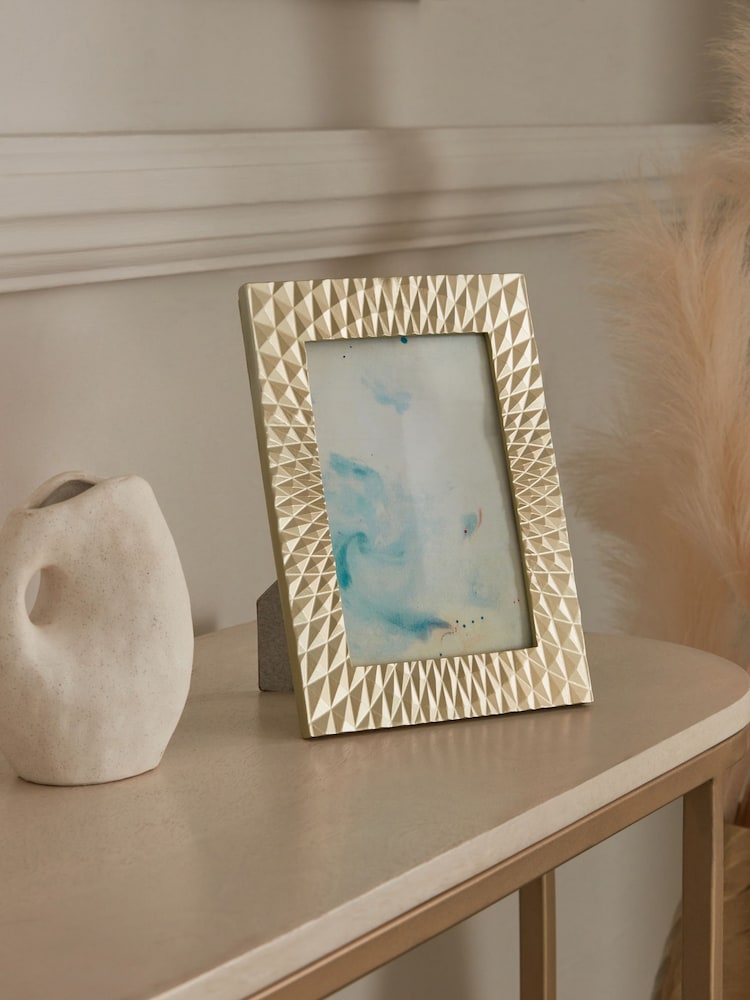 Gold Geometric Photo Frame - Image 1 of 5