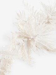 White Pre Lit Frosty Fern Christmas Garland - Image 2 of 3