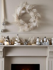 White Pre Lit Frosty Fern Christmas Garland - Image 3 of 3