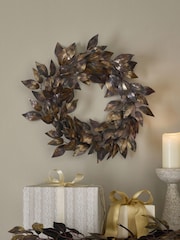 Metallic Leaf Christmas Wreath - Image 1 of 3