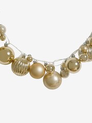 Gold Pre Lit Bauble Christmas Garland - Image 2 of 3