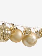 Gold Pre Lit Bauble Christmas Garland - Image 3 of 3