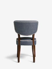 Nina Campbell Set of 2 Clabon Indigo Ashburn Walnut Effect Leg Dining Chairs - Image 5 of 6